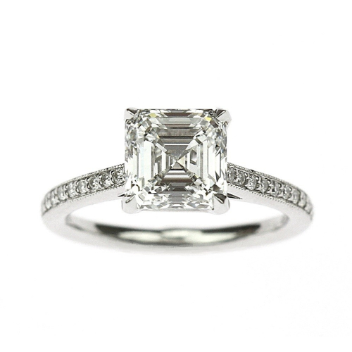 Platinový prsten s diamanty - GIA certifikát