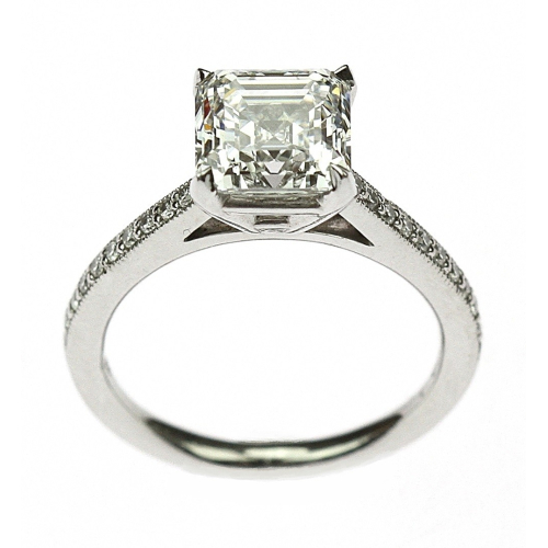 Platinum ring with diamonds - GIA certificate