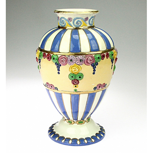 Art Nouveau faience vase -...