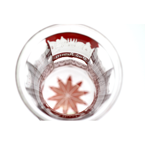 Číše s rubínovým dekorem - láska, víra a naděje