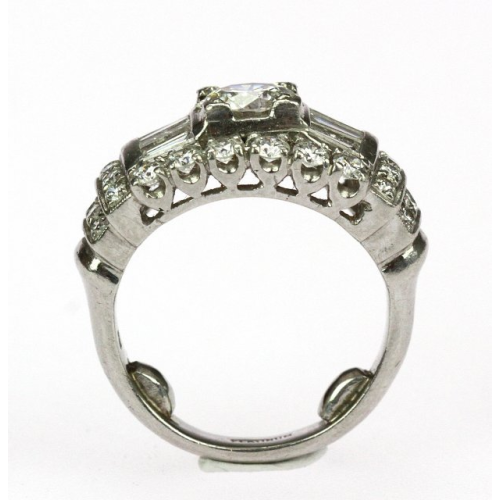 Prodáno - Art deco platinový prsten s diamanty