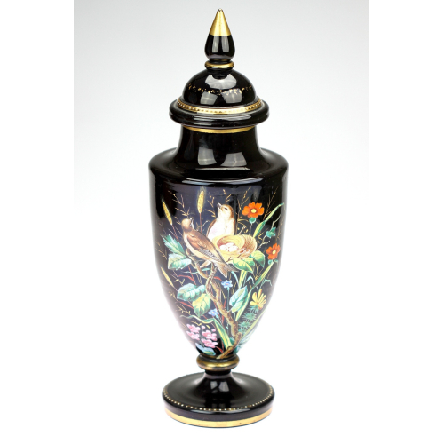 Vase with birds - Harrach, 1870