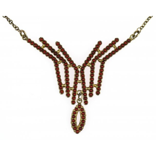 Silver Czech garnet necklace