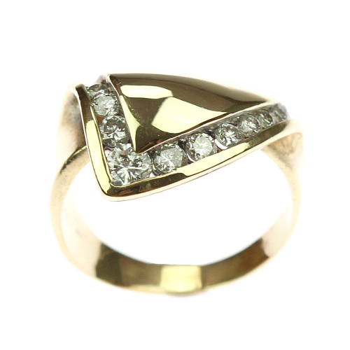 Zlatý prsten s diamanty - šátek