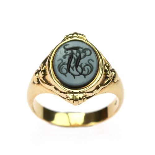 Golden signet ring