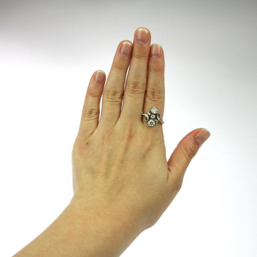 PRODÁNO - Secesní prsten se starobrusnými diamanty