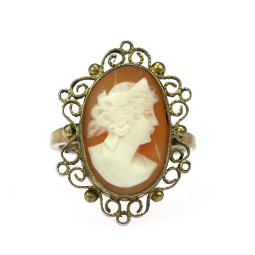Silver ring with cameo