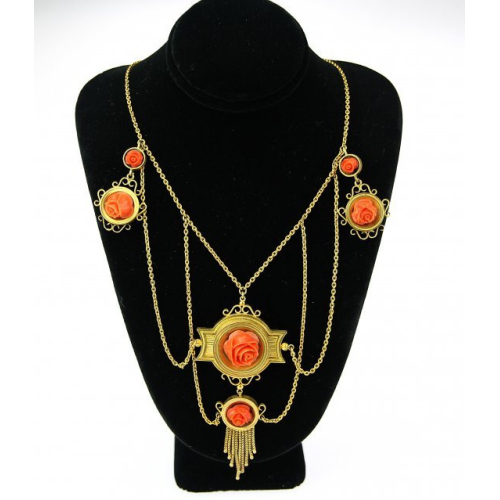 Sold - Gold sea coral necklace