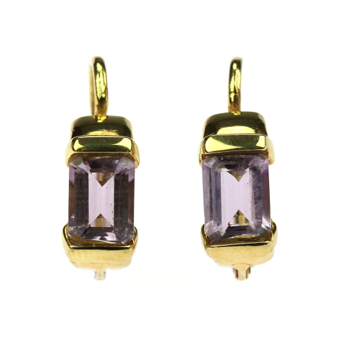 Gold earrings with amethysts