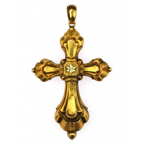 SOLD - Gold Biedermeier cross