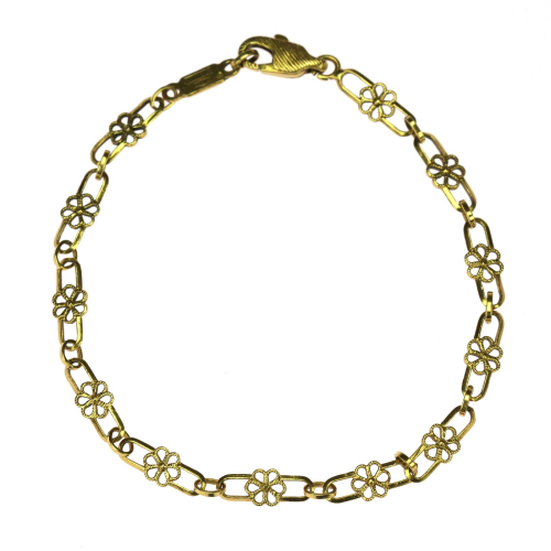 Gold bracelet with flowers