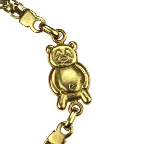 Gold bracelet with teddy bears