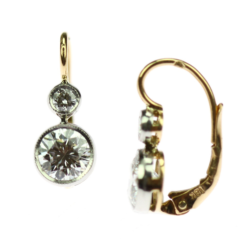 SOLD - Diamond earrings 2.10 ct