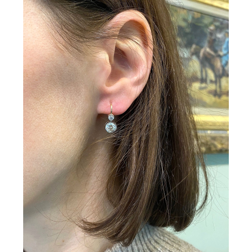 SOLD - Diamond earrings 2.10 ct