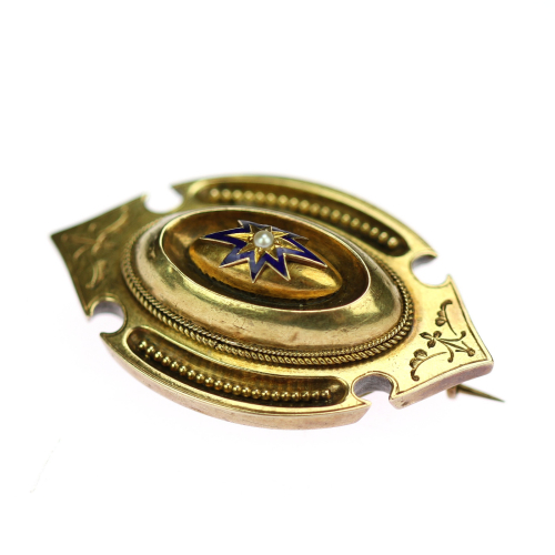 Austro-Hungarian gold brooch / pendant
