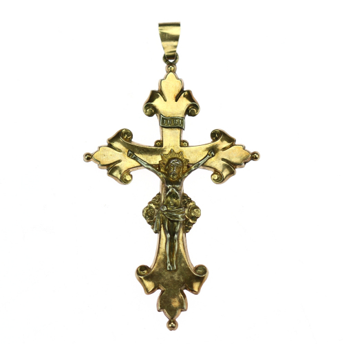 Gilded silver crucifix pendant