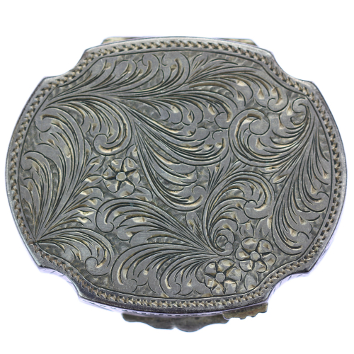 Silver powder box with enamel
