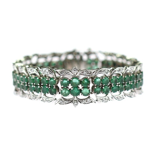 Bracelet with emeralds and...