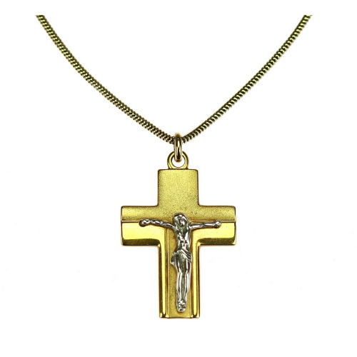 Golden crucifix on a chain