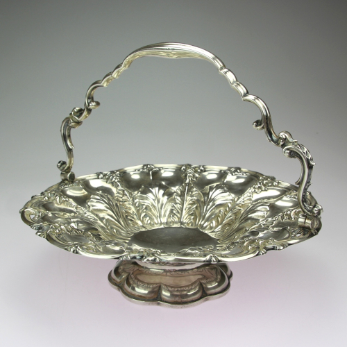 Silver basket with a handle...