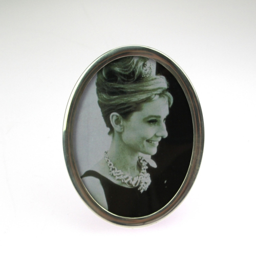 Small oval silver frame