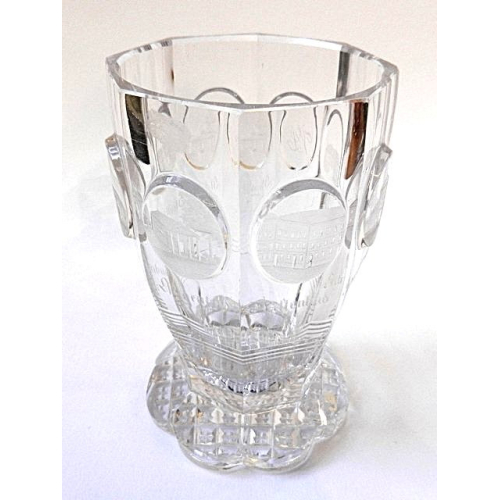Engraved glass spa cup