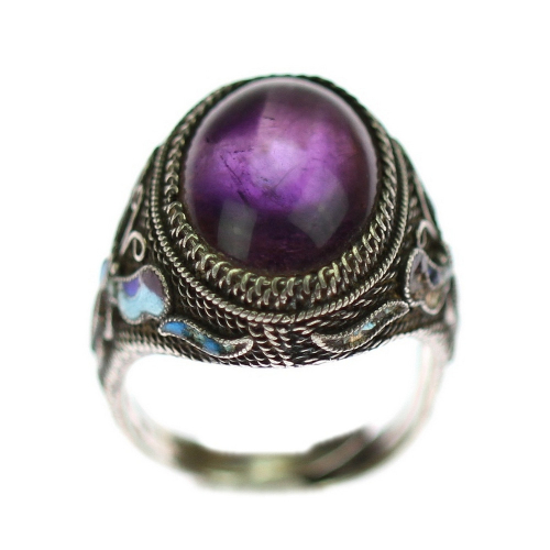 Silver ring with amethyst...