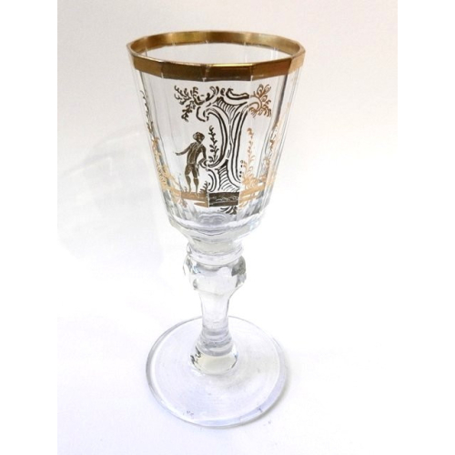 Gold coated glass cup,...