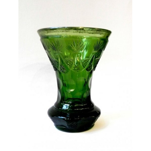 Green glass cup, 1850-1900,...