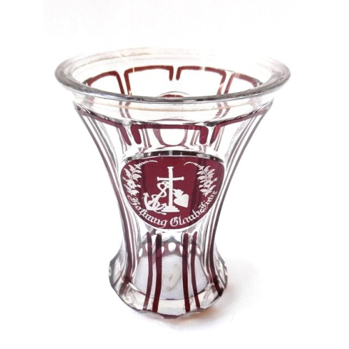 Číše s rubínovým dekorem - láska, víra a naděje