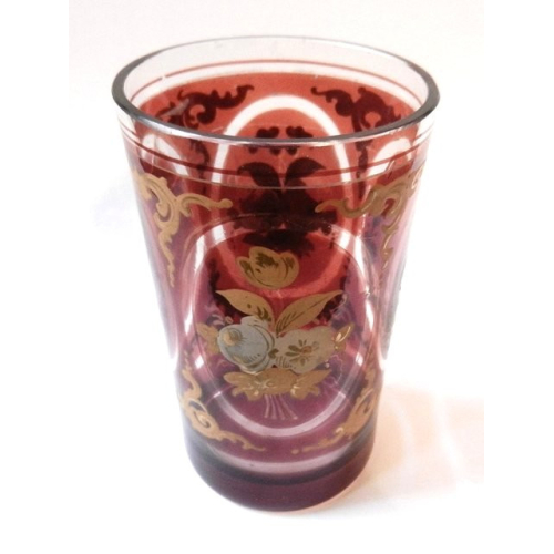 Red glass cup, 19th century