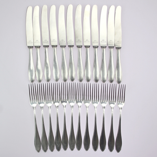 Silver cutlery for 12 people