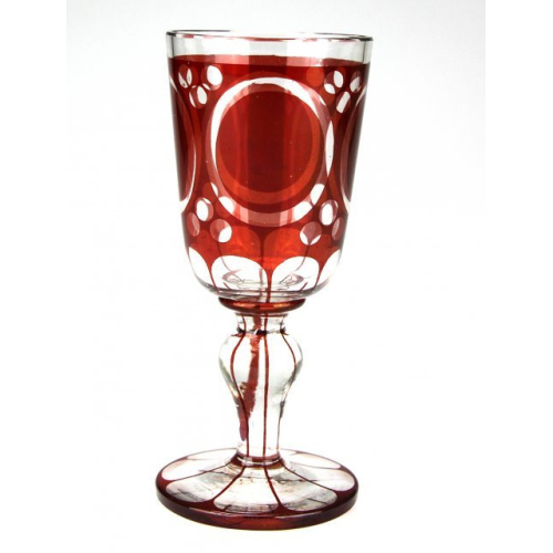 Red glass goblet