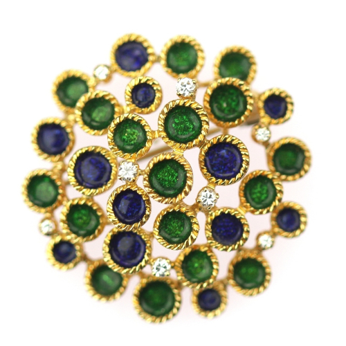 Gold brooch with diamonds...