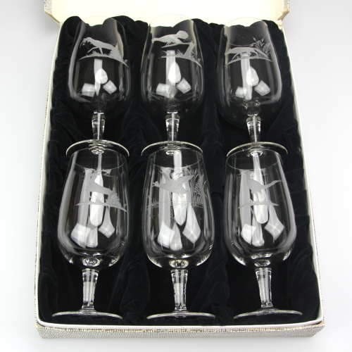Set of six glasses with...