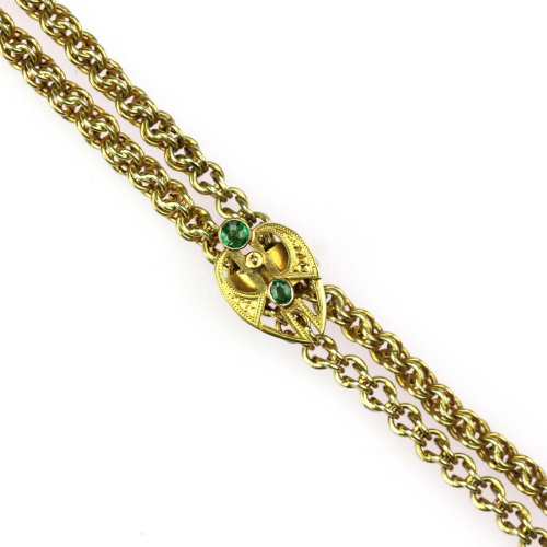 Long gold chain with slider