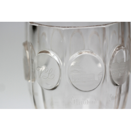 Engraved glass spa cup