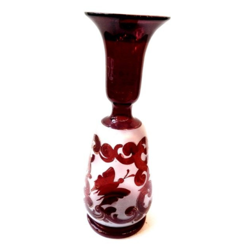 Red glass decanter