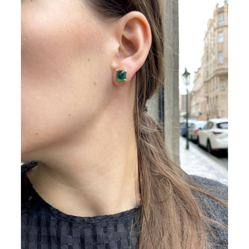 Gold earrings with emeralds 6,24 ct
