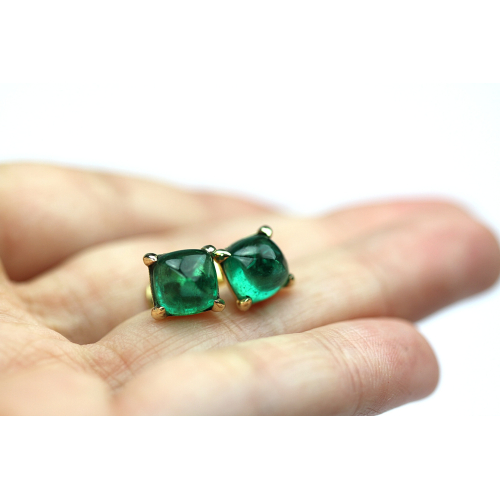 Gold earrings with emeralds 6,24 ct