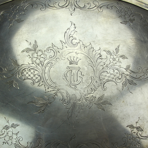 Engraved silver tray - Austria-Hungary