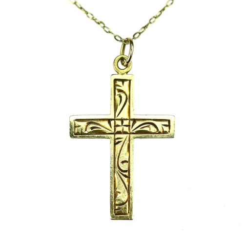 Gold cross on a chain