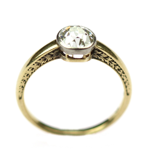 Zlatý prsten se starobrusným diamantem 1,25 ct