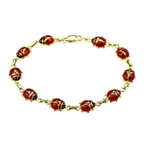 Gold ladybug bracelet
