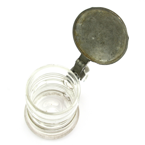 Glass tankard with painted lid