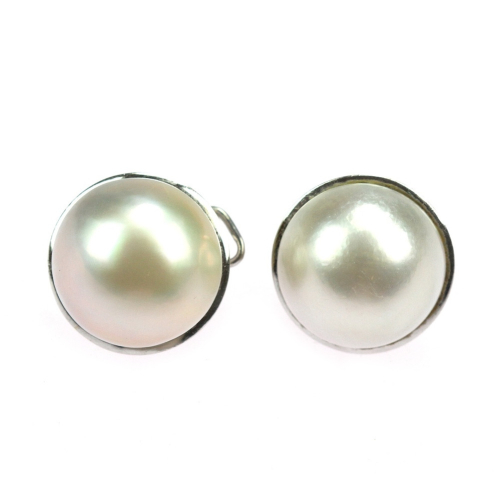 Large pearl earrings