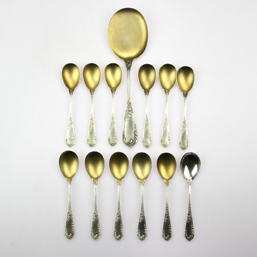Ice cream silver spoon set