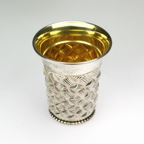 Knitted pattern silver cup