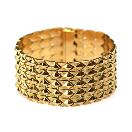 Wide gold bracelet