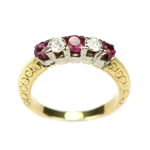 Gold ring with spinels and...
